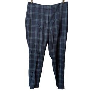 Vince Camuto New Women's Preppy Plaid Trouser Pants Blue Size 6 Career Academia